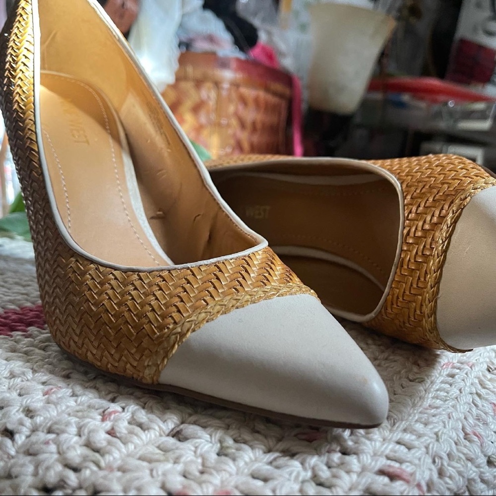 Nine West braided leather heels
